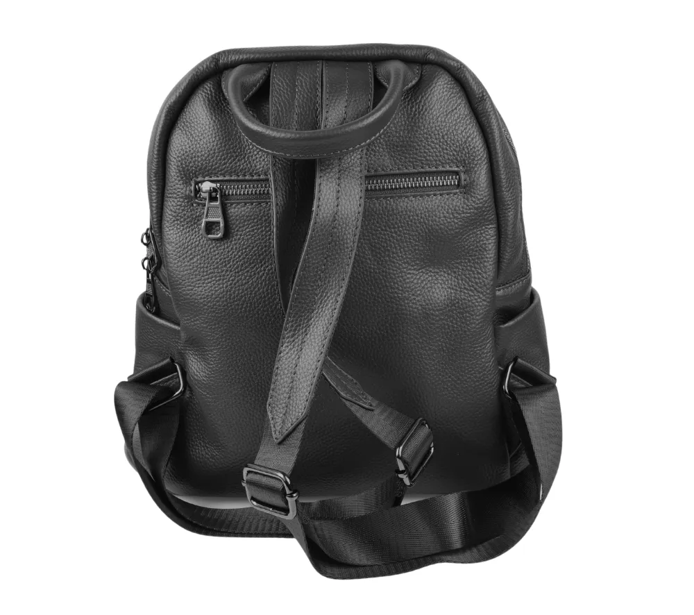 Rucsac casual, dama, ADA SHOES, 6666, negru, piele naturala