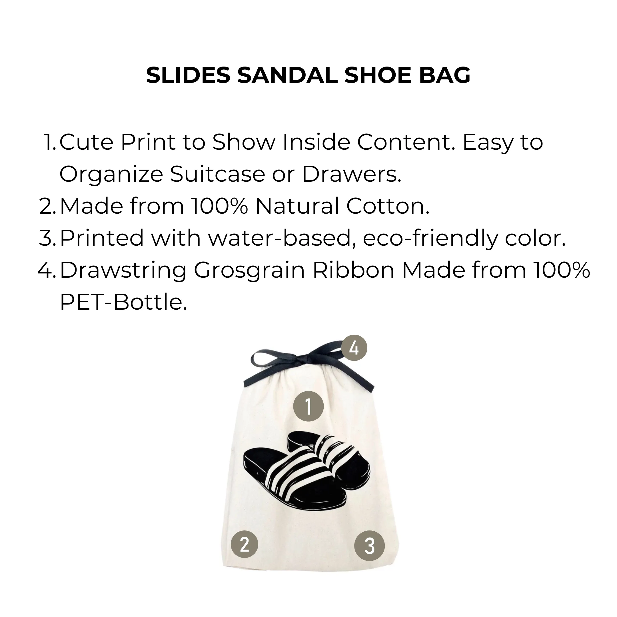 Slides Sandal Shoe Bag, Cream