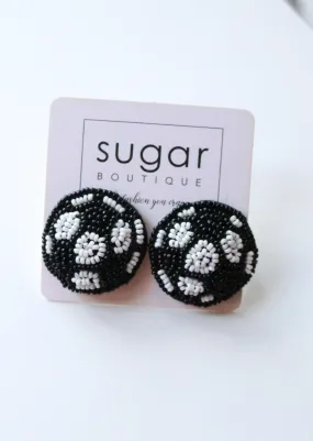 Soccer Ball Beaded Stud