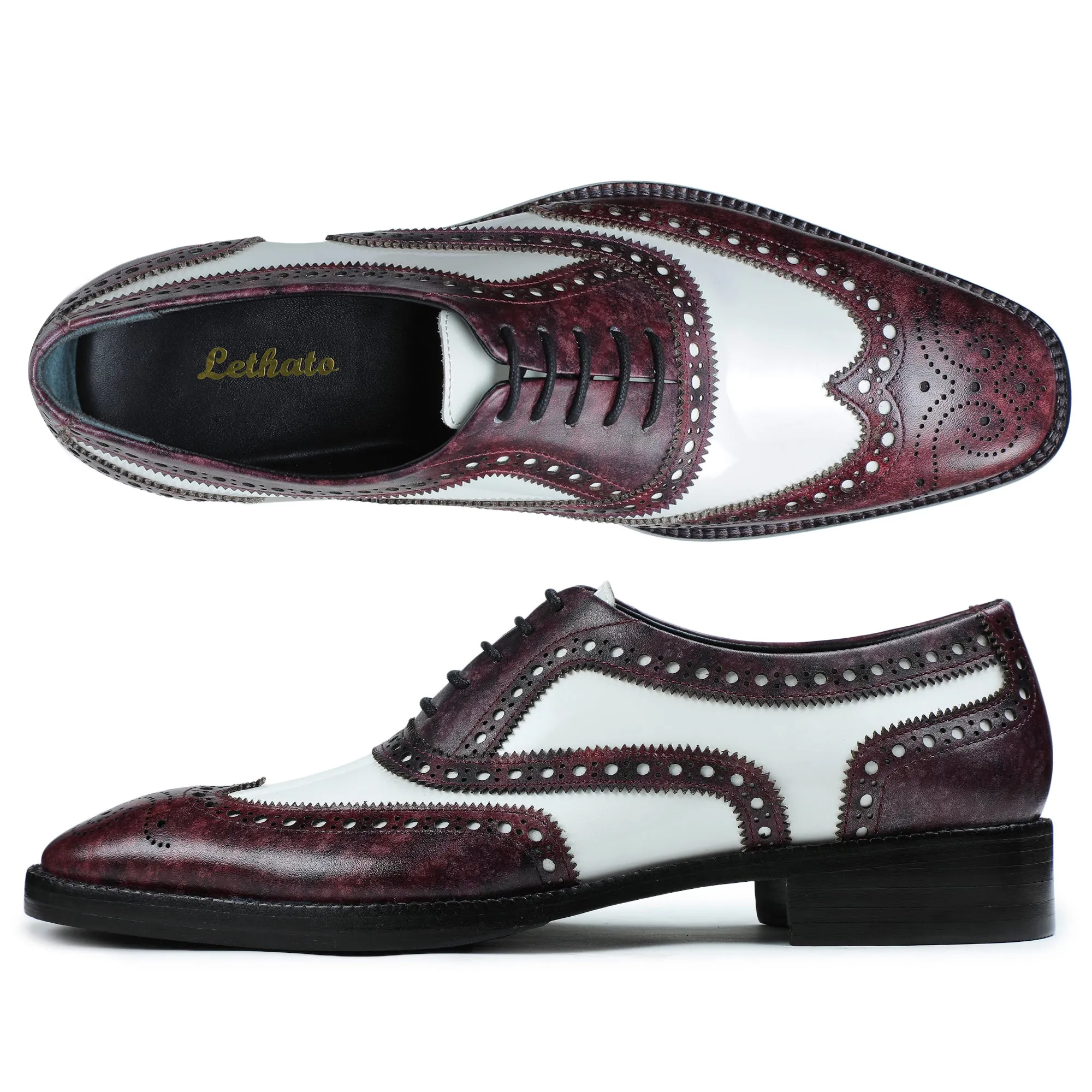 Spectator Wingtip Oxford - Purple & White