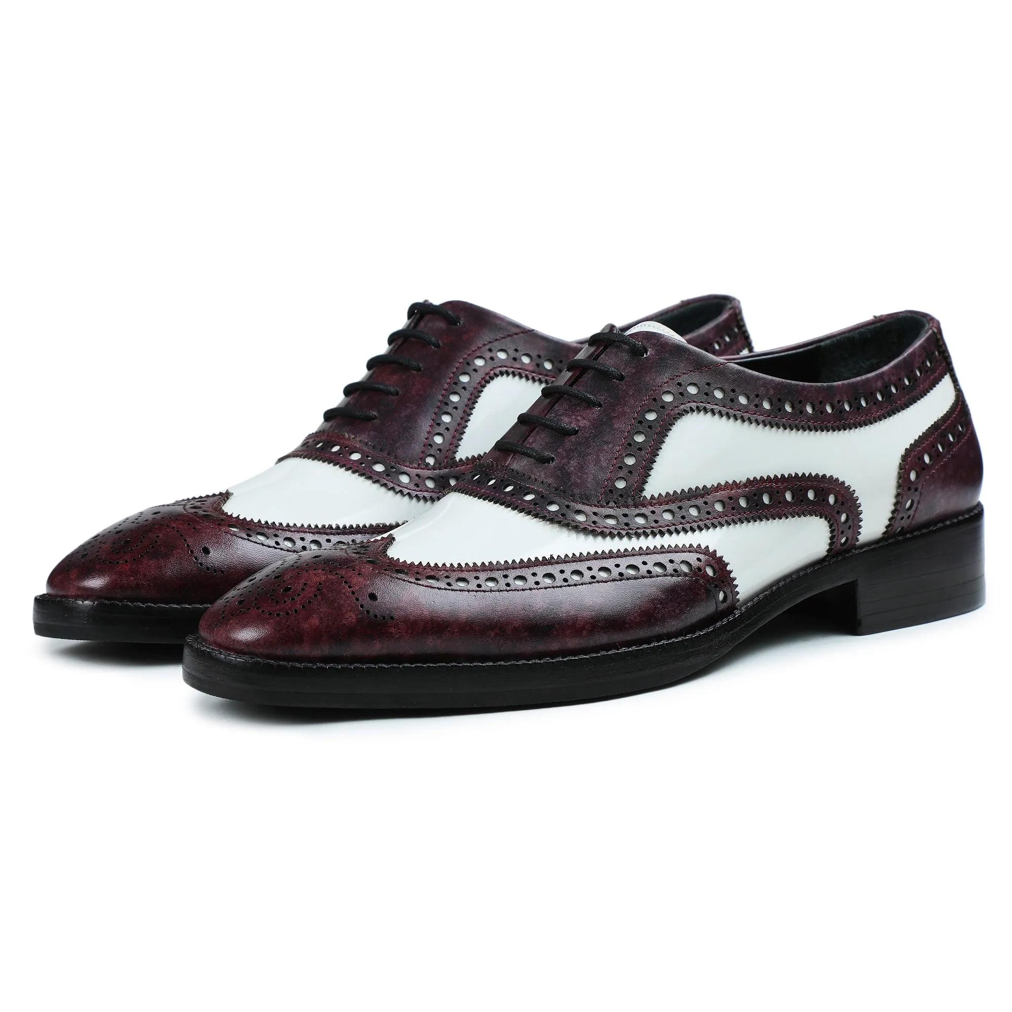 Spectator Wingtip Oxford - Purple & White