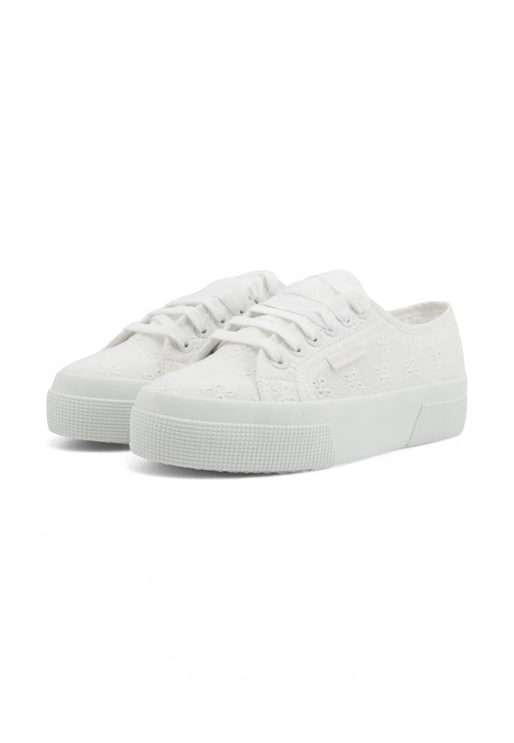 SUPERGA 2740 Flower Sangallo Sneaker Donna Total White S2148KW