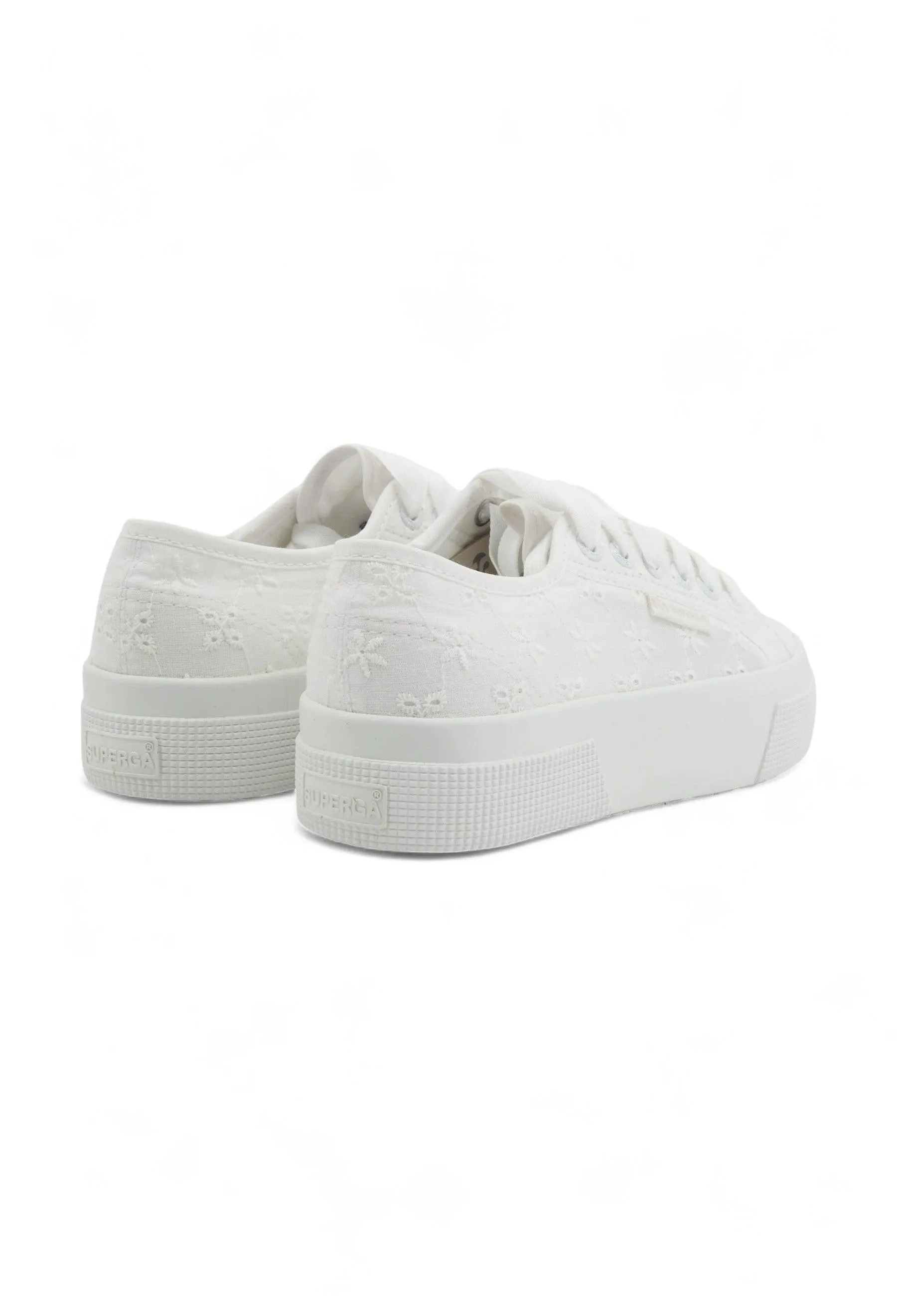 SUPERGA 2740 Flower Sangallo Sneaker Donna Total White S2148KW