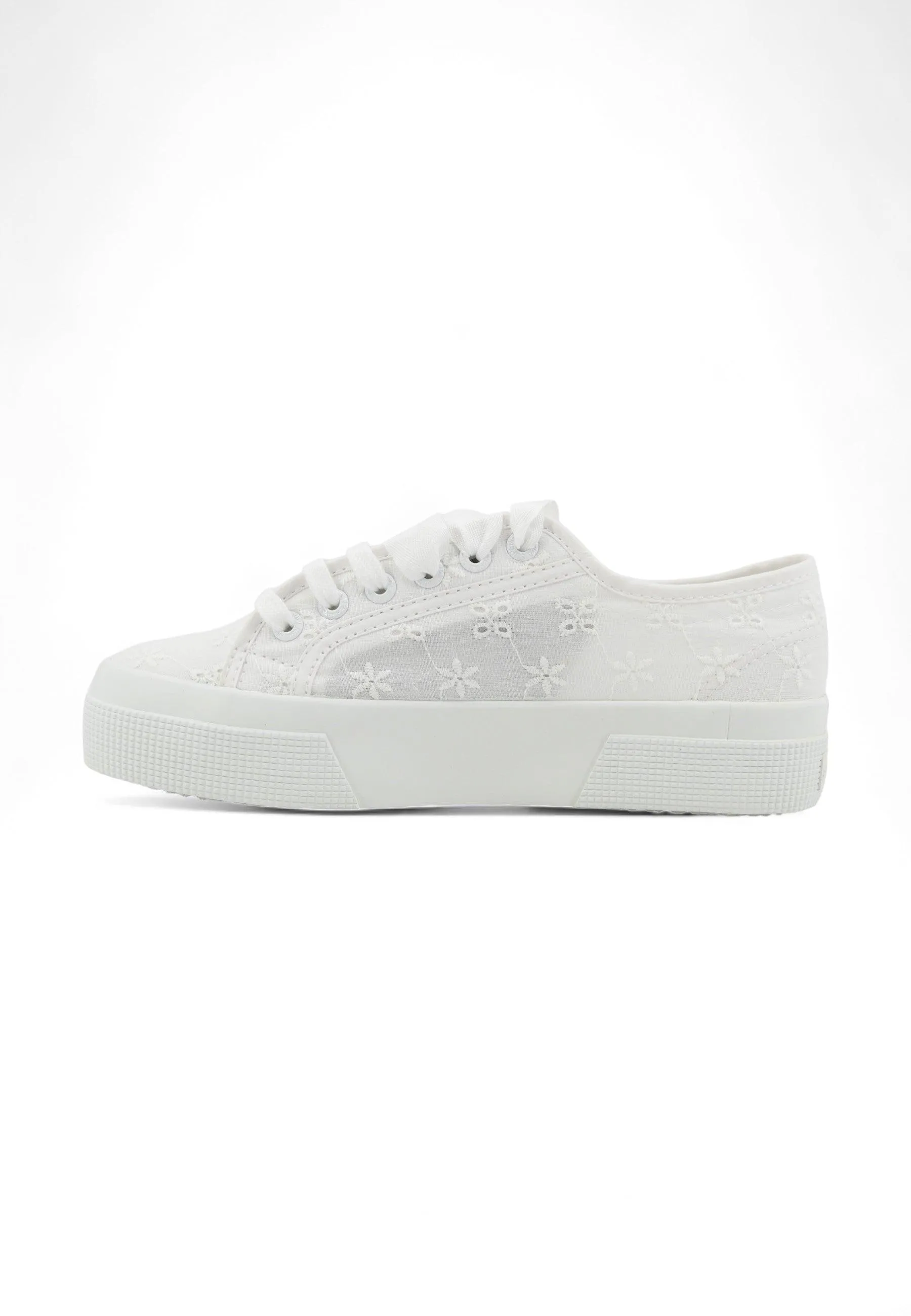 SUPERGA 2740 Flower Sangallo Sneaker Donna Total White S2148KW