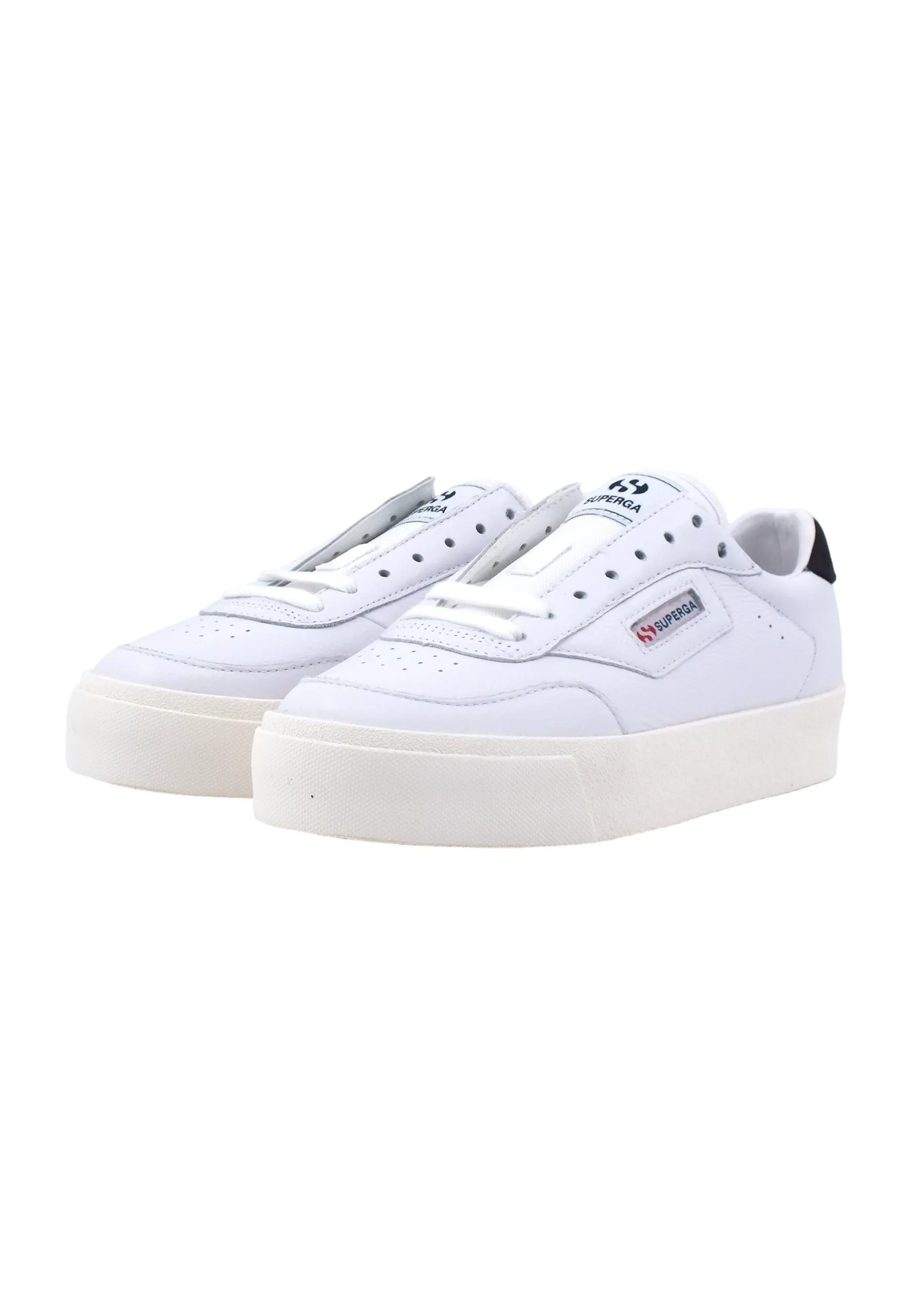 SUPERGA 3854 Court Sneaker Donna White Black S4123TW