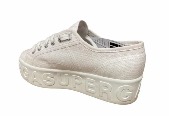 Superga wedge sneakers for women Lettering 3D 2790 S71183W 901 white