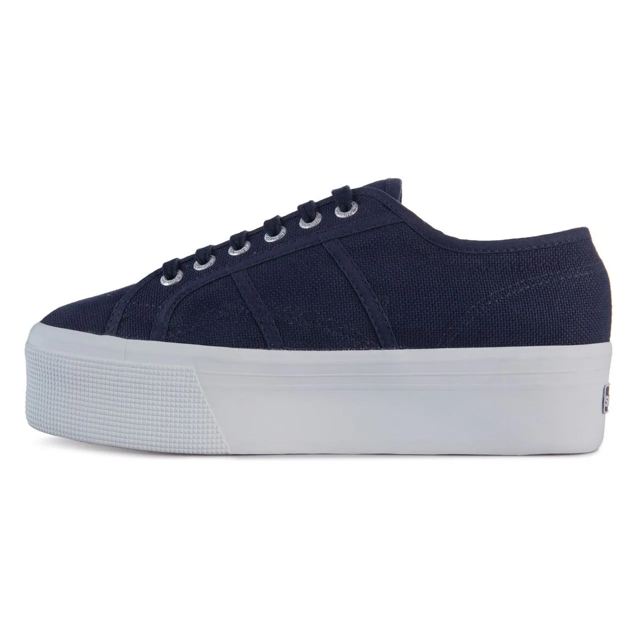 Superga women's sneakers shoe with wedge 2790 Cotw Up and Down line S9111LW F43 blue