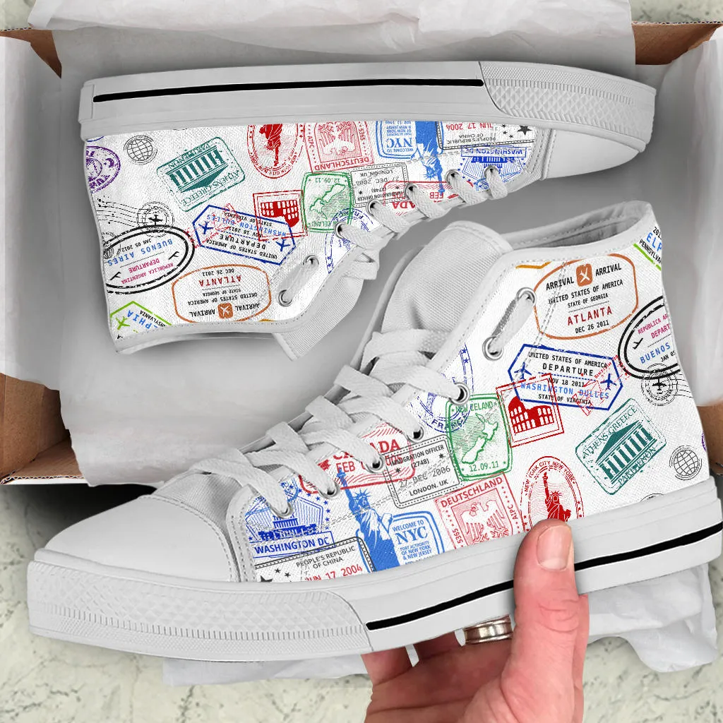 Travel Stamps High Top Shoe