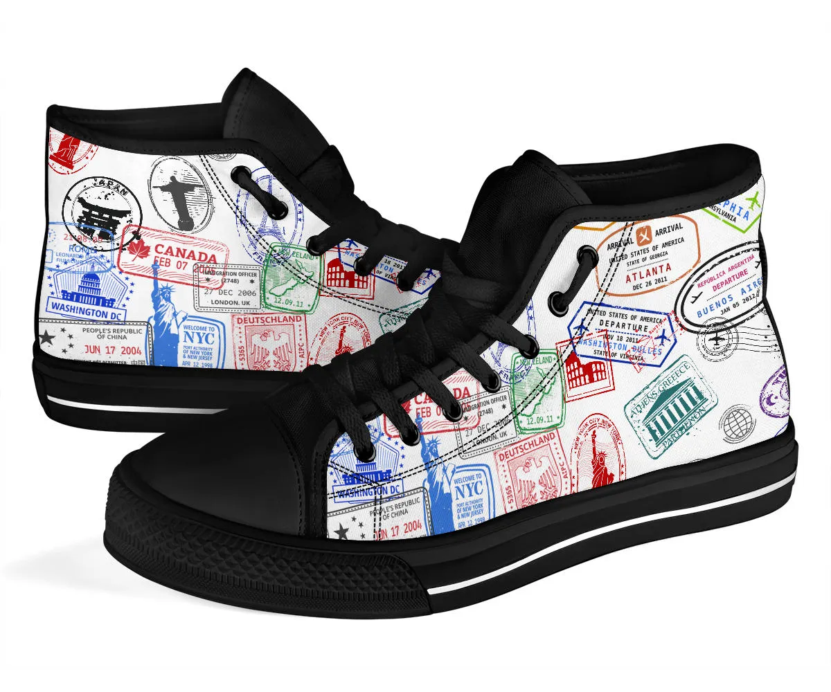 Travel Stamps High Top Shoe