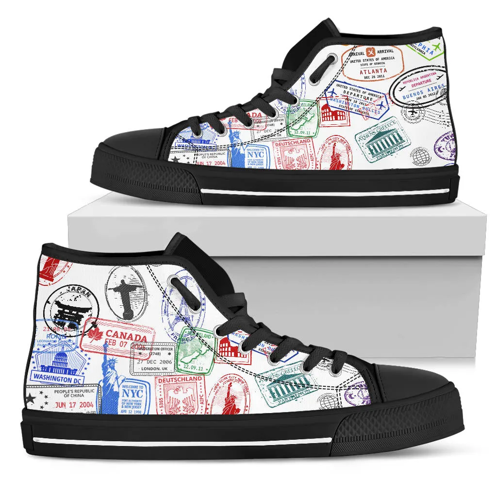 Travel Stamps High Top Shoe