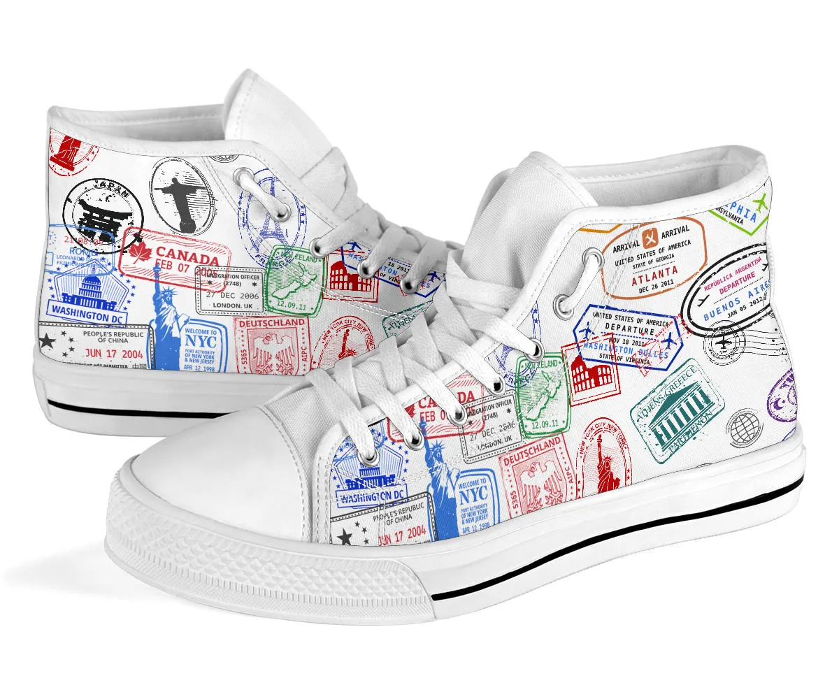 Travel Stamps High Top Shoe