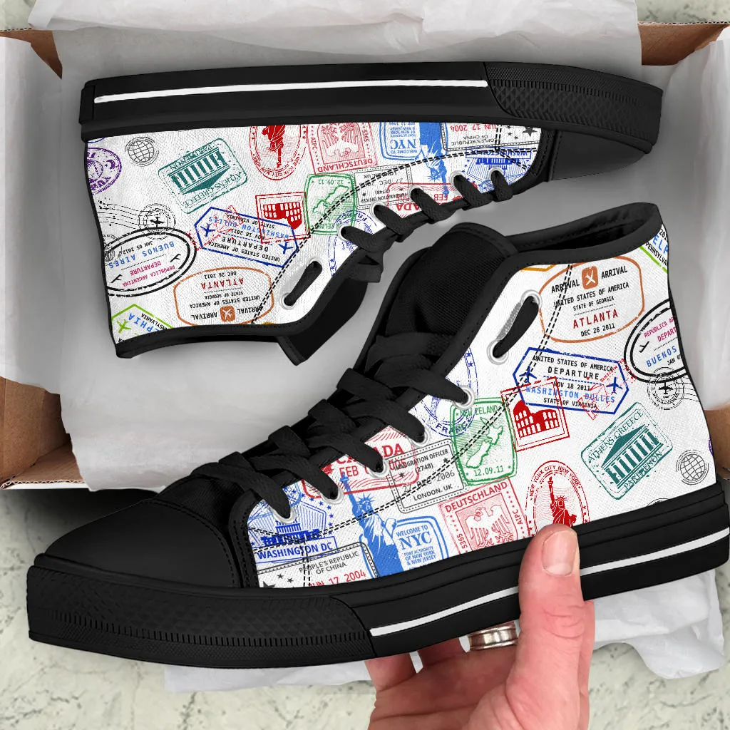 Travel Stamps High Top Shoe