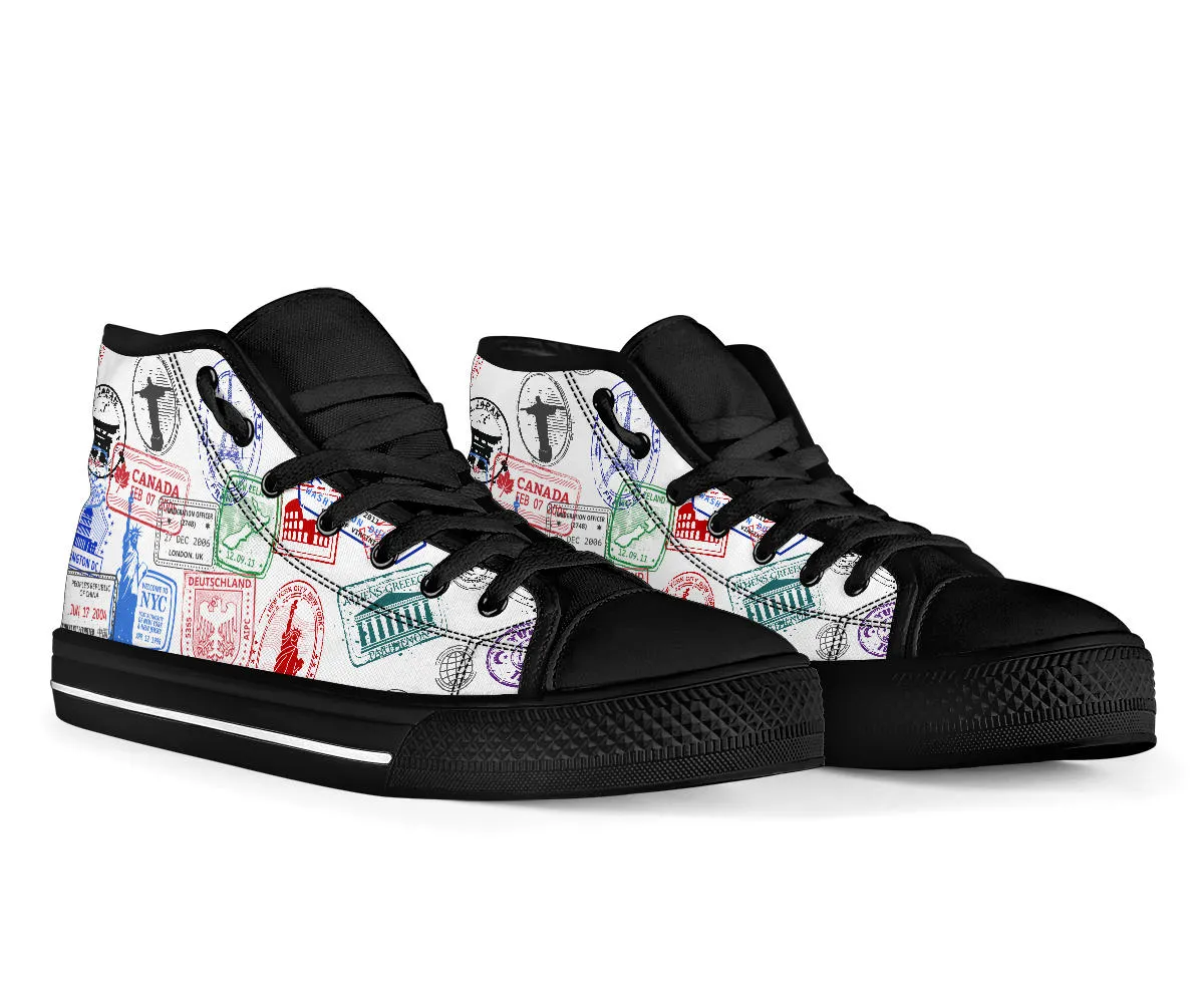 Travel Stamps High Top Shoe