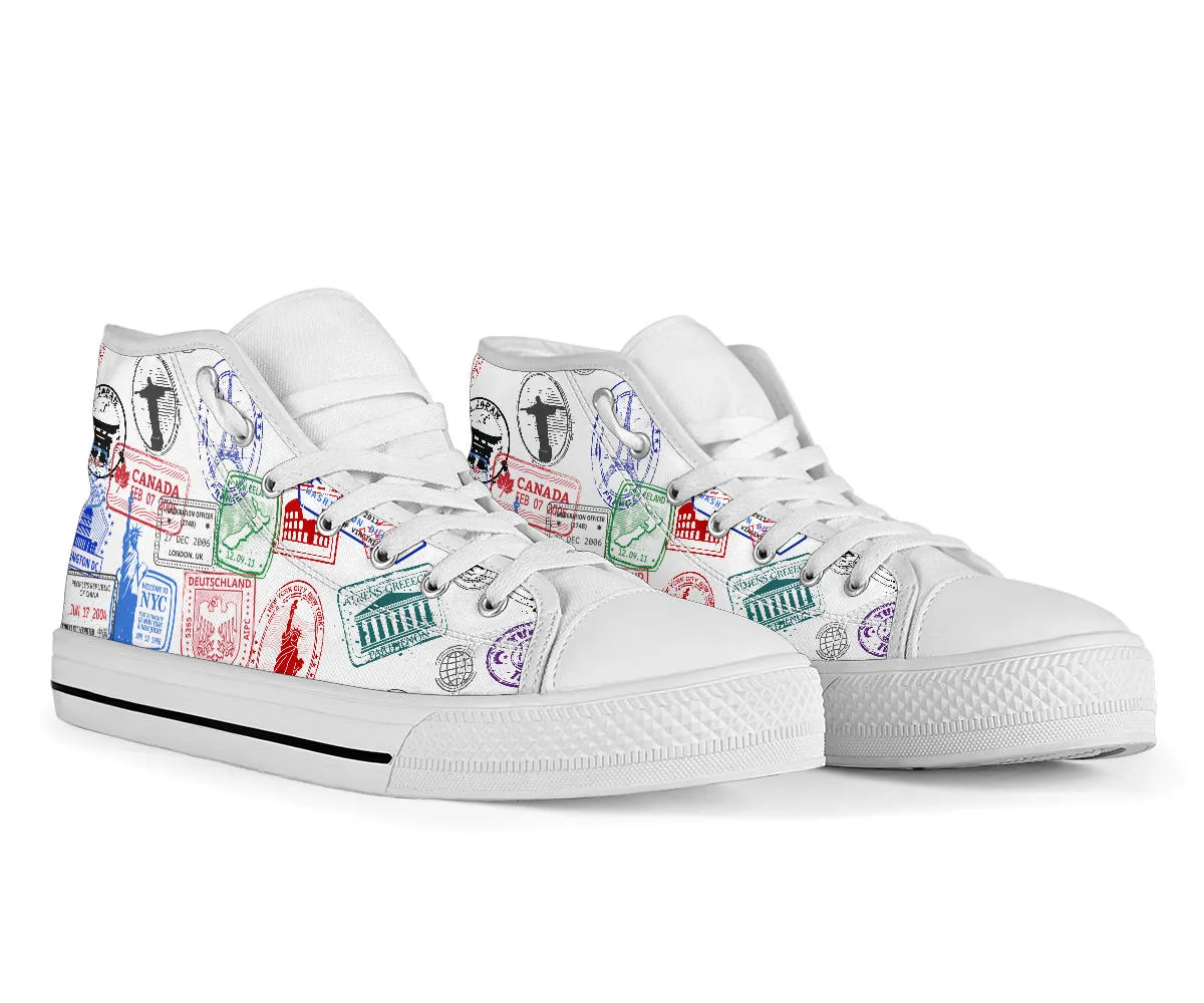 Travel Stamps High Top Shoe