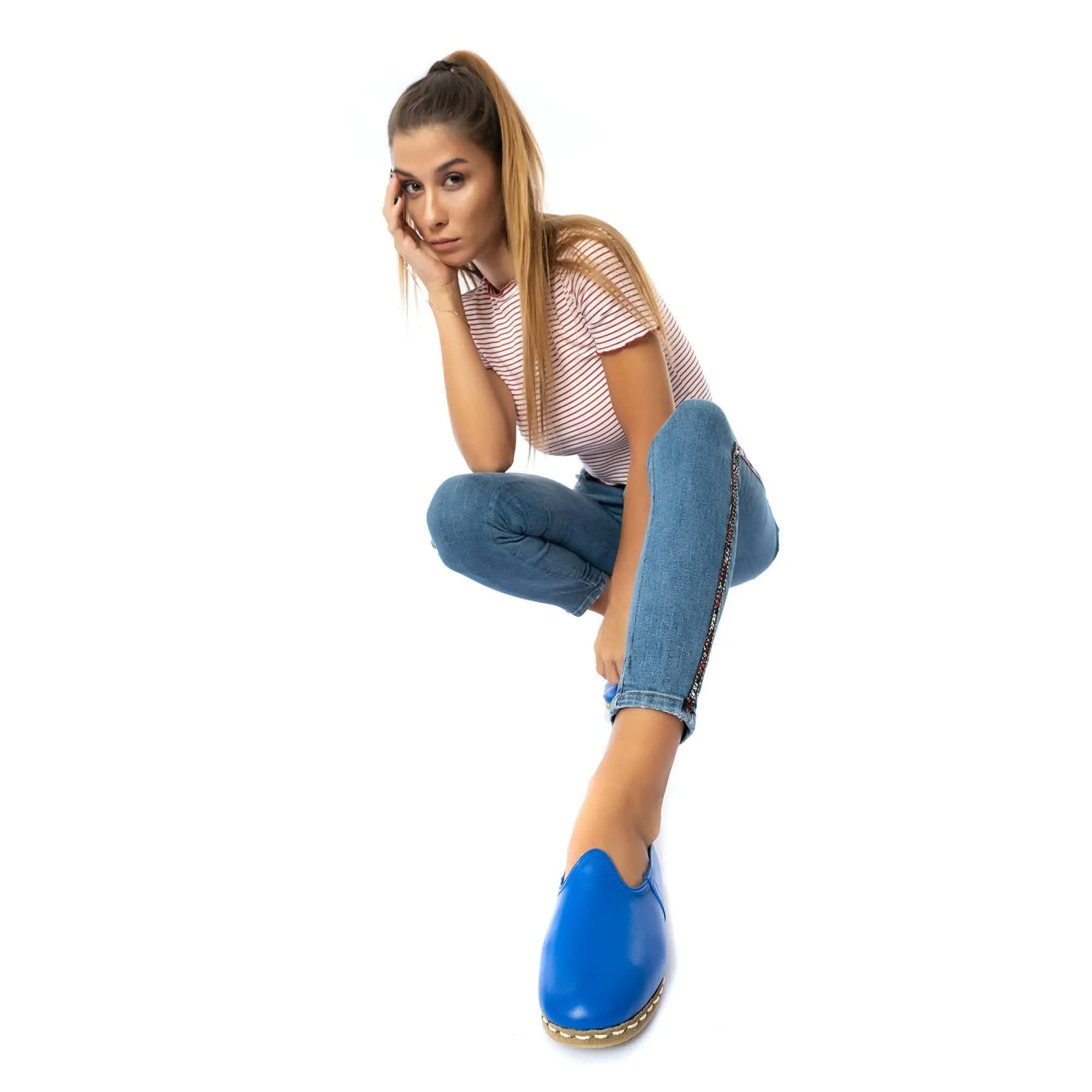 Women's Blue Slip On Shoes