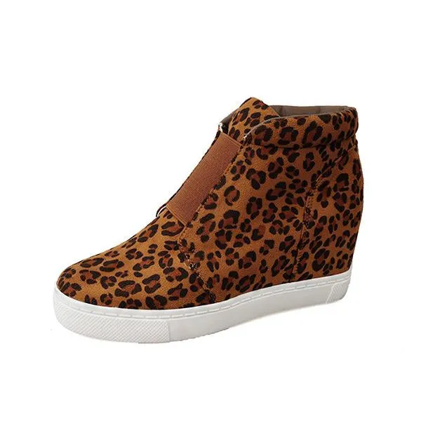 Women's Casual Leopard Wedge Platform Shoes 22786243S