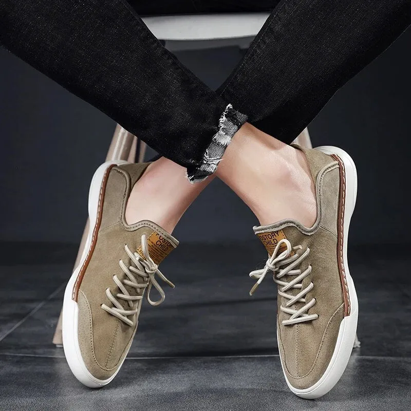 Xituodai  Spring Summer New Handmade Genuine Leather  Men's Shoes Fashion Casual  Sneakers  Wild Flat  wear-resistant Men's Shoes