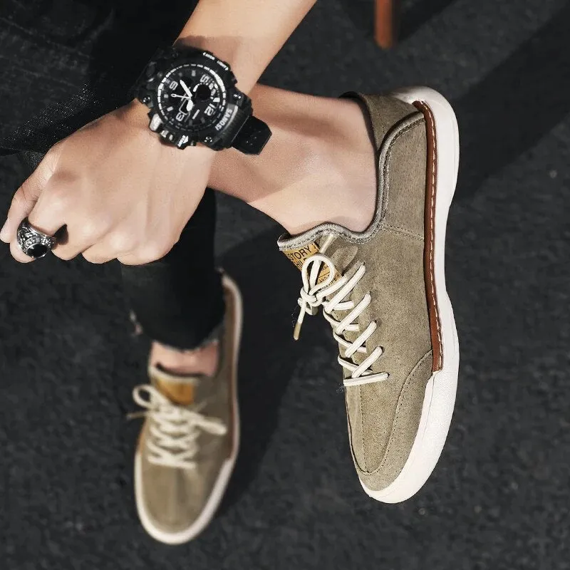 Xituodai  Spring Summer New Handmade Genuine Leather  Men's Shoes Fashion Casual  Sneakers  Wild Flat  wear-resistant Men's Shoes